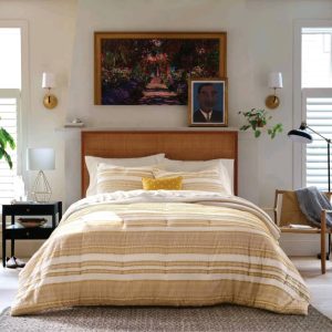 8pc King Woven Diamond Striped Comforter and Sheet Set - Threshold.