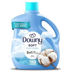 Downy Liquid Fabric Softener, Cool Cotton Scent, 111 fl oz, 150 Loads.