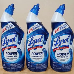 Lysol Power toilet bowl cleaner gel, Cleaning, Disinfecting and Stain Removal, 24 oz