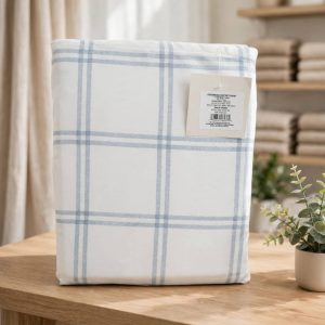 Threshold California King Performance Sheet Set, blue plaid.