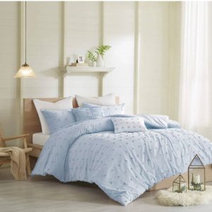 Urban Habitat 7pc Full/Queen Kay Cotton Jacquard Comforter Set Blue.