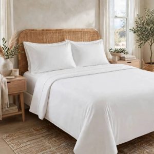 Optimum 1200 Thread Count 6 Piece King Cotton Blend Sheet Set- White.