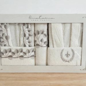 Anna Carina Home Collection 6pcs Luxury Family Bathrobe Set, White