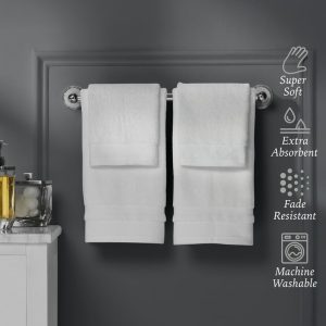 Hotel Style Luxury Hand & Washcloth Set, 100% U.S. Cotton, Mouse Grey, 4-Piece